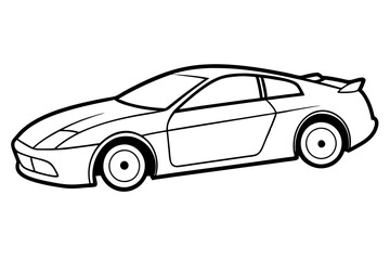 racing car line art silhouette vector illustration