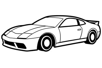 racing car line art silhouette vector illustration