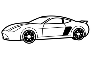 racing car line art silhouette vector illustration