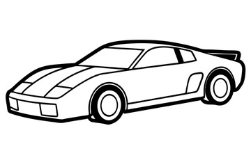 Obraz premium racing car line art silhouette vector illustration