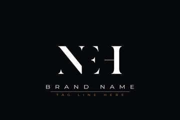 NEH abstract letter logo design. This logo is designed by three abstract letters
