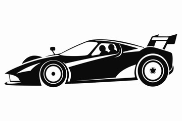 Obraz premium racing car line art silhouette vector illustration