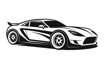 Fototapeta premium racing car line art silhouette vector illustration