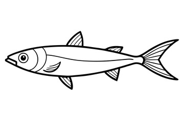 sardine line art silhouette vector illustration