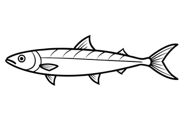 sardine line art silhouette vector illustration