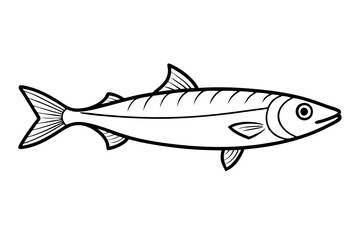 sardine line art silhouette vector illustration