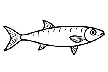 sardine line art silhouette vector illustration
