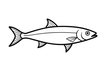sardine line art silhouette vector illustration