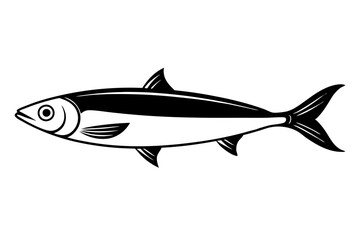 sardine line art silhouette vector illustration