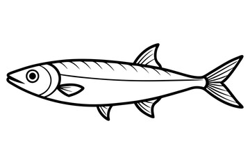 sardine line art silhouette vector illustration