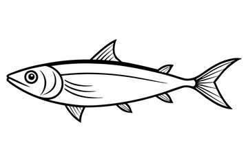sardine line art silhouette vector illustration