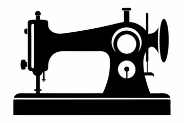 sewing machine line art silhouette vector illustration