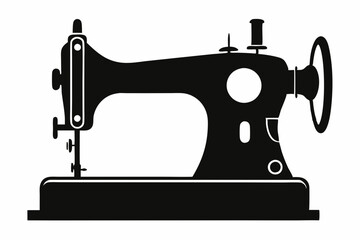 sewing machine line art silhouette vector illustration