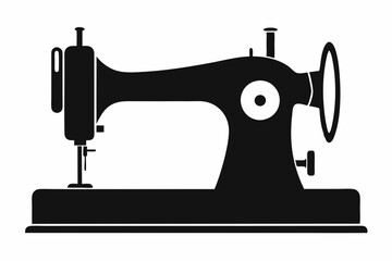 sewing machine line art silhouette vector illustration
