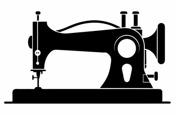sewing machine line art silhouette vector illustration
