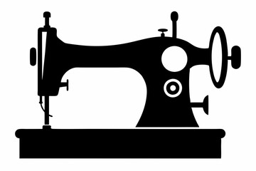 sewing machine line art silhouette vector illustration