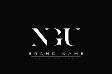 NGU abstract letter logo design. This logo is designed by three abstract letters