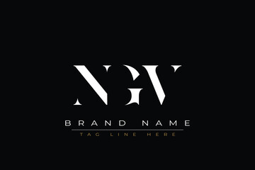 NGV abstract letter logo design. This logo is designed by three abstract letters