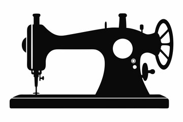 sewing machine line art silhouette vector illustration