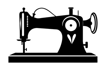 sewing machine line art silhouette vector illustration