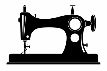 sewing machine line art silhouette vector illustration