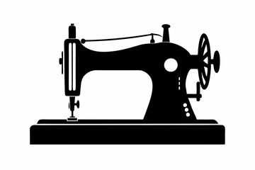 sewing machine line art silhouette vector illustration