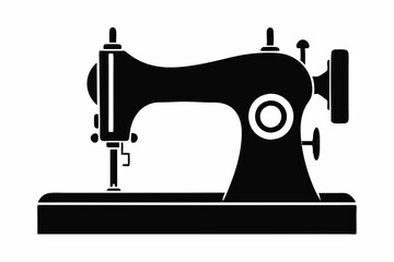 sewing machine line art silhouette vector illustration