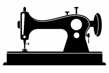 sewing machine line art silhouette vector illustration