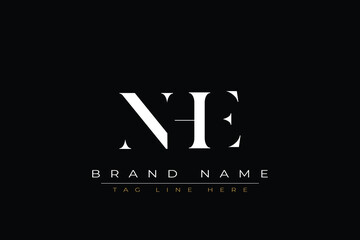 NHE abstract letter logo design. This logo is designed by three abstract letters
