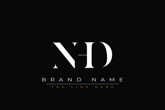 NHD abstract letter logo design. This logo is designed by three abstract letters