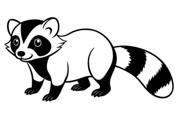 tanuki line art silhouette vector illustration