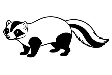 tanuki line art silhouette vector illustration