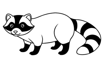 tanuki line art silhouette vector illustration