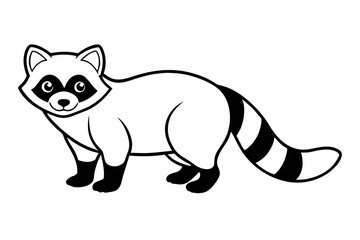 tanuki line art silhouette vector illustration