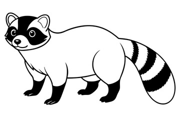 tanuki line art silhouette vector illustration