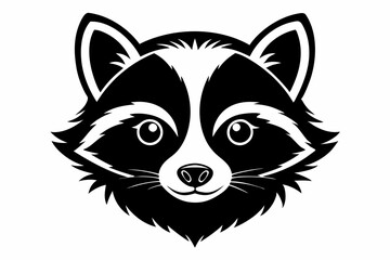 tanuki head line art silhouette vector illustration