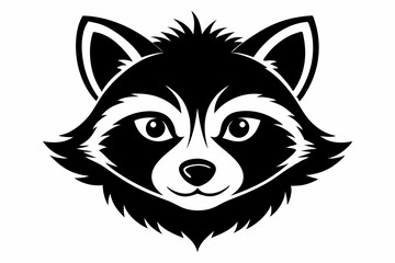 Obraz premium tanuki head line art silhouette vector illustration