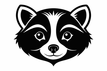 tanuki head line art silhouette vector illustration
