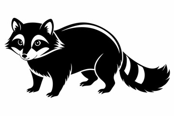 tanuki line art silhouette vector illustration