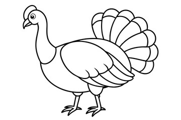 turkey line art silhouette vector illustration