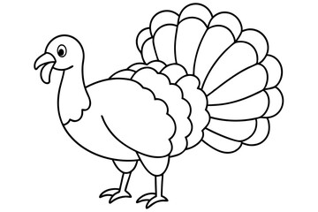 turkey line art silhouette vector illustration