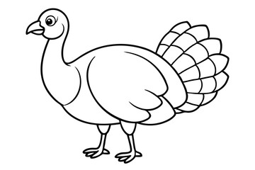 turkey line art silhouette vector illustration