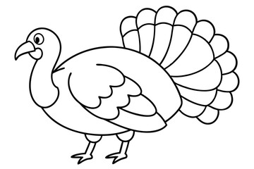turkey line art silhouette vector illustration