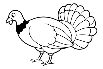 turkey line art silhouette vector illustration