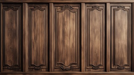 Classic wood panel wallpaper with light details.  A 3D design.
