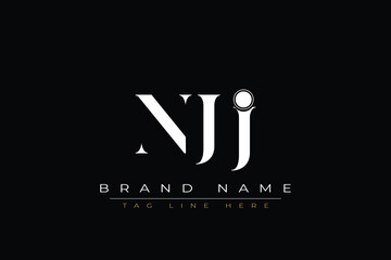 NJJ abstract letter logo design. This logo is designed by three abstract letters