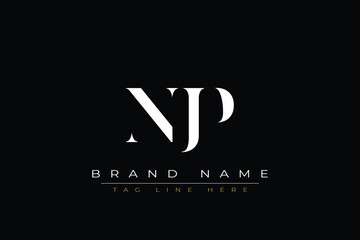 NJP abstract letter logo design. This logo is designed by three abstract letters