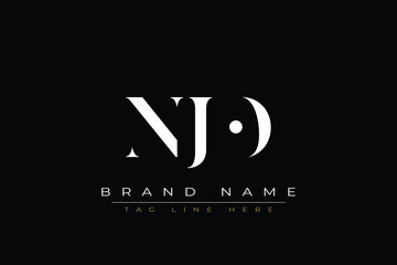 NJO abstract letter logo design. This logo is designed by three abstract letters