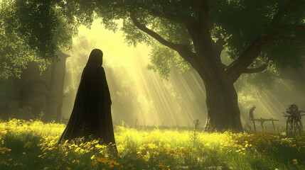 sunrise in the woods