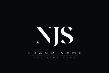NJS abstract letter logo design. This logo is designed by three abstract letters